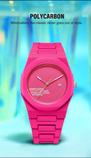 Men's Fashion Casual Sports Quartz Watch Waterproof No Digital Calendar Couple Watch with Plastic Band And Glass Dial Window