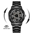 Kaleidoscope Sharingan 3D Japanese Anime Dial Rotary Dial Watch Quartz Men's Luxury Waterproof Fashion Watch Stainless Steel Band