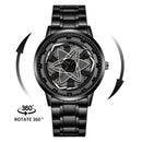 Kaleidoscope Sharingan 3D Japanese Anime Dial Rotary Dial Watch Quartz Men's Luxury Waterproof Fashion Watch Stainless Steel Band