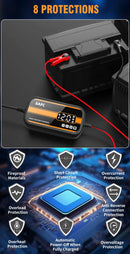 Intelligent 12V Car Battery Charger with Digital Display 2Ah-20Ah Lead Acid Repair Tool for Car SUV Motorcycle