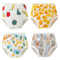 4PCS Unisex Baby Waterproof Diapers Cotton Potty Training Pants Reusable Eco-Friendly Pee Shorts for Boys & Girls 1-3 Years