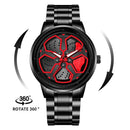 Kaleidoscope Sharingan 3D Japanese Anime Dial Rotary Dial Watch Quartz Men's Luxury Waterproof Fashion Watch Stainless Steel Band