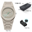 Men's Fashion Casual Sports Quartz Watch Waterproof No Digital Calendar Couple Watch with Plastic Band And Glass Dial Window