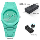 Men's Fashion Casual Sports Quartz Watch Waterproof No Digital Calendar Couple Watch with Plastic Band And Glass Dial Window