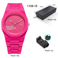 Men's Fashion Casual Sports Quartz Watch Waterproof No Digital Calendar Couple Watch with Plastic Band And Glass Dial Window