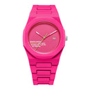 Men's Fashion Casual Sports Quartz Watch Waterproof No Digital Calendar Couple Watch with Plastic Band And Glass Dial Window