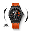 Kaleidoscope Sharingan 3D Japanese Anime Dial Rotary Dial Watch Quartz Men's Luxury Waterproof Fashion Watch Stainless Steel Band