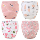 4PCS Unisex Baby Waterproof Diapers Cotton Potty Training Pants Reusable Eco-Friendly Pee Shorts for Boys & Girls 1-3 Years