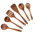 Eco-Friendly Wood Kitchenware Cooking Set with Storage Bucket - Household Spatula Spoon Salad Fork Stirring Spoon Baking Tools