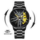 Kaleidoscope Sharingan 3D Japanese Anime Dial Rotary Dial Watch Quartz Men's Luxury Waterproof Fashion Watch Stainless Steel Band