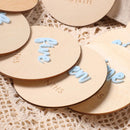 Ylsteed 12Pcs 1-12 Month Newborn Monthly Milestone Wooden Cards Dics Baby Keepsakes Newborn Photo Props