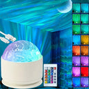 HOMEFISH Aurora Glow Projector Light Bar Midnight Halo Party Atmosphere Night Light round Shape ABS Body with Included Batteries