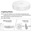 2-6 Pack USB Rechargeable LED Night Light Motion Sensor Wireless Lamp for Staircase Closet 3 Color Options - Eye-Catching Lighting