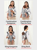 INSULAR 3-in-1 Multi-functional Child Waist Stool Breathable Baby Carrier with Hip Seat Front Hold Portable 4 Season Use