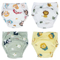4PCS Unisex Baby Waterproof Diapers Cotton Potty Training Pants Reusable Eco-Friendly Pee Shorts for Boys & Girls 1-3 Years
