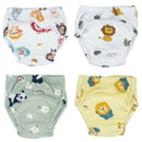 4PCS Unisex Baby Waterproof Diapers Cotton Potty Training Pants Reusable Eco-Friendly Pee Shorts for Boys & Girls 1-3 Years