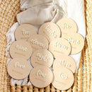 Ylsteed 12Pcs 1-12 Month Newborn Monthly Milestone Wooden Cards Dics Baby Keepsakes Newborn Photo Props