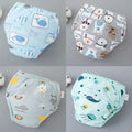 4PCS Unisex Baby Waterproof Diapers Cotton Potty Training Pants Reusable Eco-Friendly Pee Shorts for Boys & Girls 1-3 Years