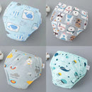 4PCS Unisex Baby Waterproof Diapers Cotton Potty Training Pants Reusable Eco-Friendly Pee Shorts for Boys & Girls 1-3 Years