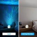 HOMEFISH Aurora Glow Projector Light Bar Midnight Halo Party Atmosphere Night Light round Shape ABS Body with Included Batteries