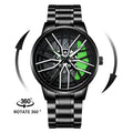Kaleidoscope Sharingan 3D Japanese Anime Dial Rotary Dial Watch Quartz Men's Luxury Waterproof Fashion Watch Stainless Steel Band