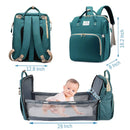 3-in-1 Diaper Bag Backpack – Foldable Baby Bed & USB Charging