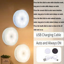 2-6 Pack USB Rechargeable LED Night Light Motion Sensor Wireless Lamp for Staircase Closet 3 Color Options - Eye-Catching Lighting
