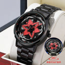 Kaleidoscope Sharingan 3D Japanese Anime Dial Rotary Dial Watch Quartz Men's Luxury Waterproof Fashion Watch Stainless Steel Band