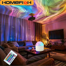 HOMEFISH Aurora Glow Projector Light Bar Midnight Halo Party Atmosphere Night Light round Shape ABS Body with Included Batteries