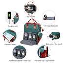 3-in-1 Diaper Bag Backpack – Foldable Baby Bed & USB Charging