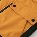 Men's Casual Windproof Jacket with Detachable Hat Solid Color Spring Autumn Versatile Coat Comfortable Knit Fabric Zip Closure
