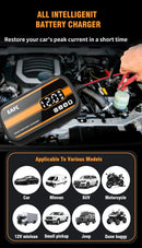 Intelligent 12V Car Battery Charger with Digital Display 2Ah-20Ah Lead Acid Repair Tool for Car SUV Motorcycle