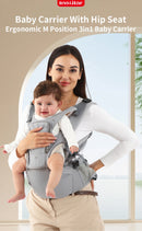 INSULAR 3-in-1 Multi-functional Child Waist Stool Breathable Baby Carrier with Hip Seat Front Hold Portable 4 Season Use
